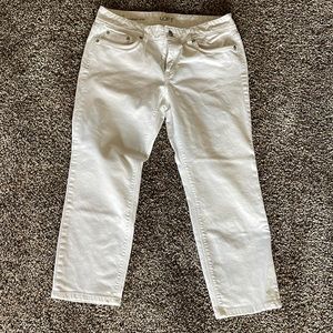 Ann Taylor Loft white cropped jeans